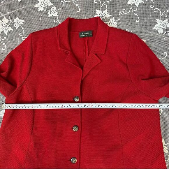 Ralph Lauren Black Label Red Button Front Cardigan Sweater - Picture 9 of 16